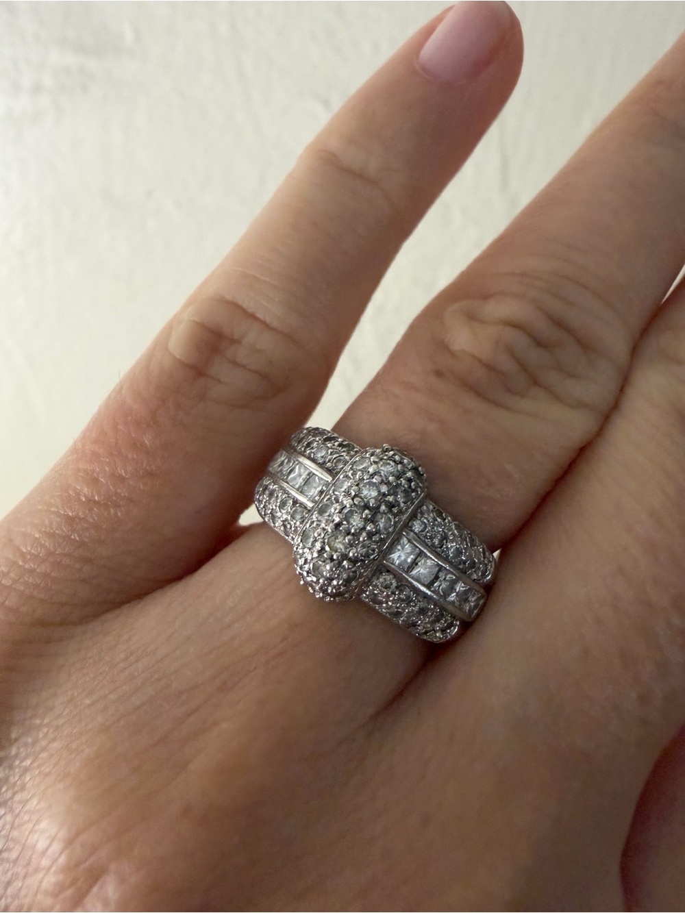 Platinum ring with diamonds